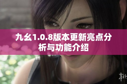 九幺1.0.8版本更新亮点分析与功能介绍