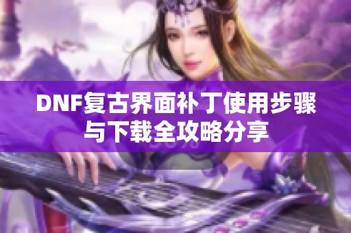 DNF复古界面补丁使用步骤与下载全攻略分享