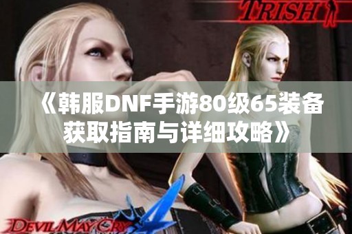 《韩服DNF手游80级65装备获取指南与详细攻略》