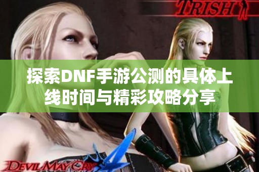 探索DNF手游公测的具体上线时间与精彩攻略分享