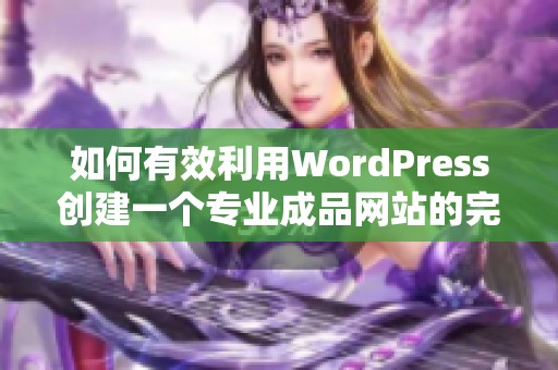 如何有效利用WordPress创建一个专业成品网站的完整指南