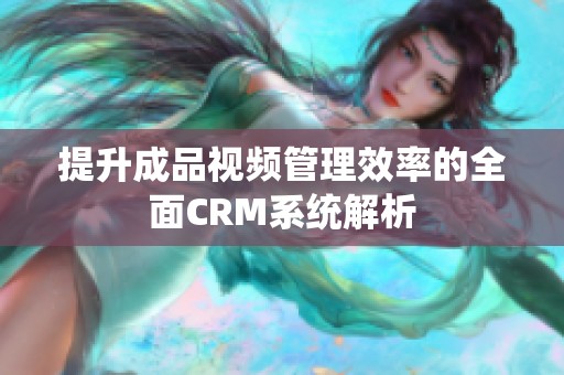 提升成品视频管理效率的全面CRM系统解析