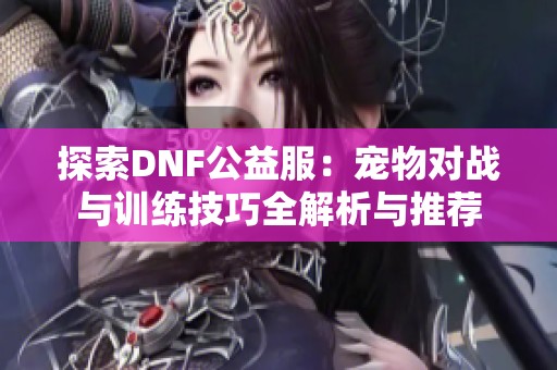 探索DNF公益服：宠物对战与训练技巧全解析与推荐