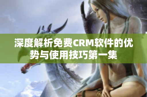 深度解析免费CRM软件的优势与使用技巧第一集