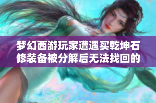 梦幻西游玩家遭遇买乾坤石修装备被分解后无法找回的困扰
