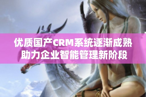 优质国产CRM系统逐渐成熟 助力企业智能管理新阶段