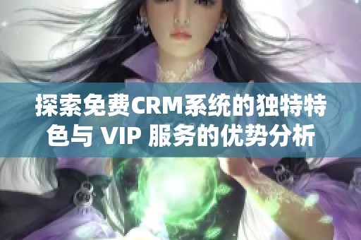 探索免费CRM系统的独特特色与 VIP 服务的优势分析