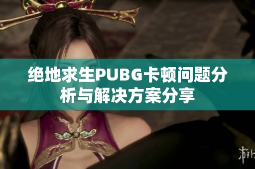 绝地求生PUBG卡顿问题分析与解决方案分享