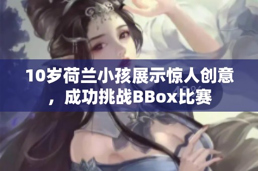 10岁荷兰小孩展示惊人创意，成功挑战BBox比赛