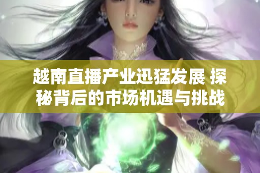 越南直播产业迅猛发展 探秘背后的市场机遇与挑战