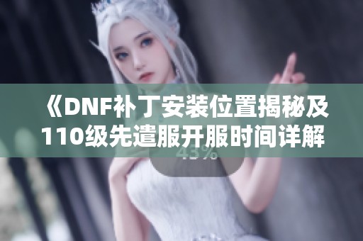 《DNF补丁安装位置揭秘及110级先遣服开服时间详解》