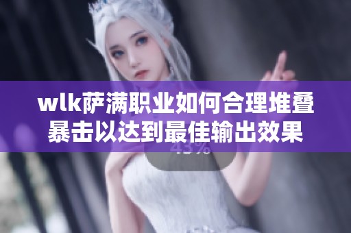 wlk萨满职业如何合理堆叠暴击以达到最佳输出效果