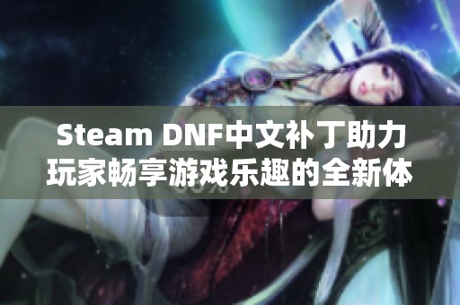 Steam DNF中文补丁助力玩家畅享游戏乐趣的全新体验