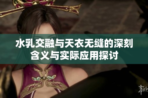 水乳交融与天衣无缝的深刻含义与实际应用探讨