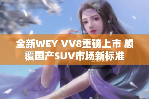 全新WEY VV8重磅上市 颠覆国产SUV市场新标准