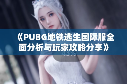 《PUBG地铁逃生国际服全面分析与玩家攻略分享》