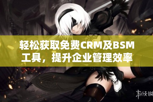 轻松获取免费CRM及BSM工具，提升企业管理效率