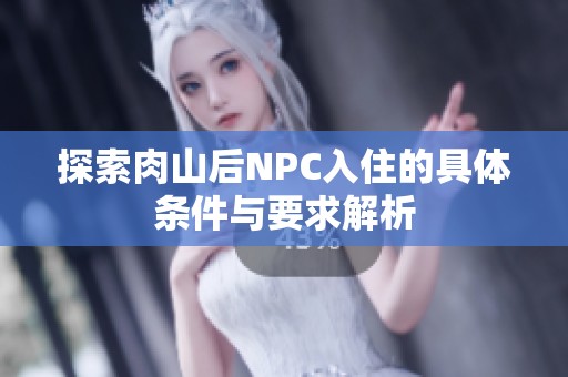 探索肉山后NPC入住的具体条件与要求解析