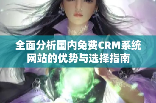 全面分析国内免费CRM系统网站的优势与选择指南